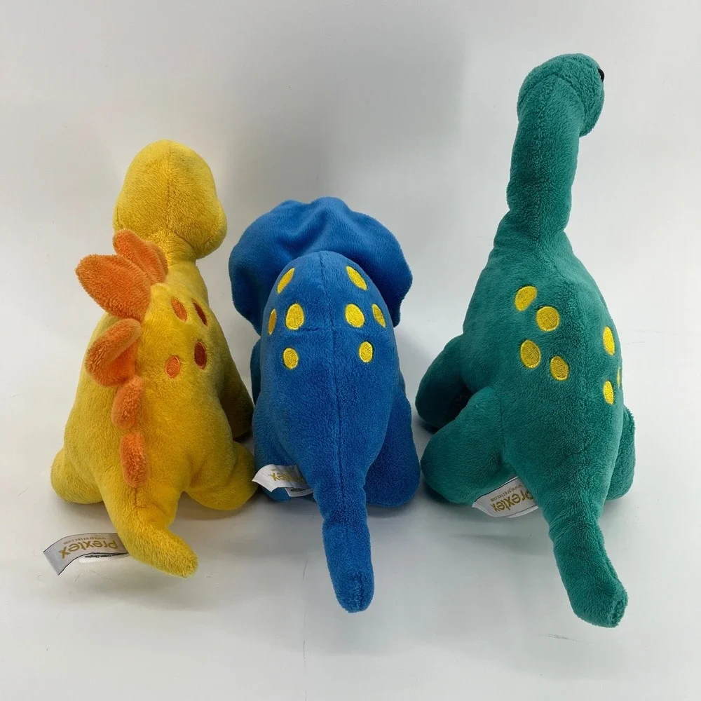 Prextex Plush 3 Dinosaur Set Triceratops Brachiosaurus Stegosaurus